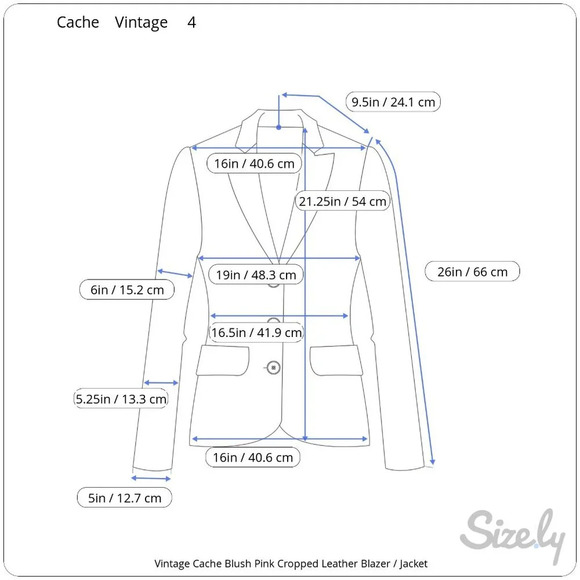 Vintage Cache Light Pink Small Cropped Leather Jacket Blazer - Picture 4 of 16